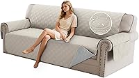Vista 26 de PrinceDeco Fundas 100% impermeables para sofá de 3 cojines, fundas de sofá modernas con correas elásticas, protector de muebles grueso y suave, apto