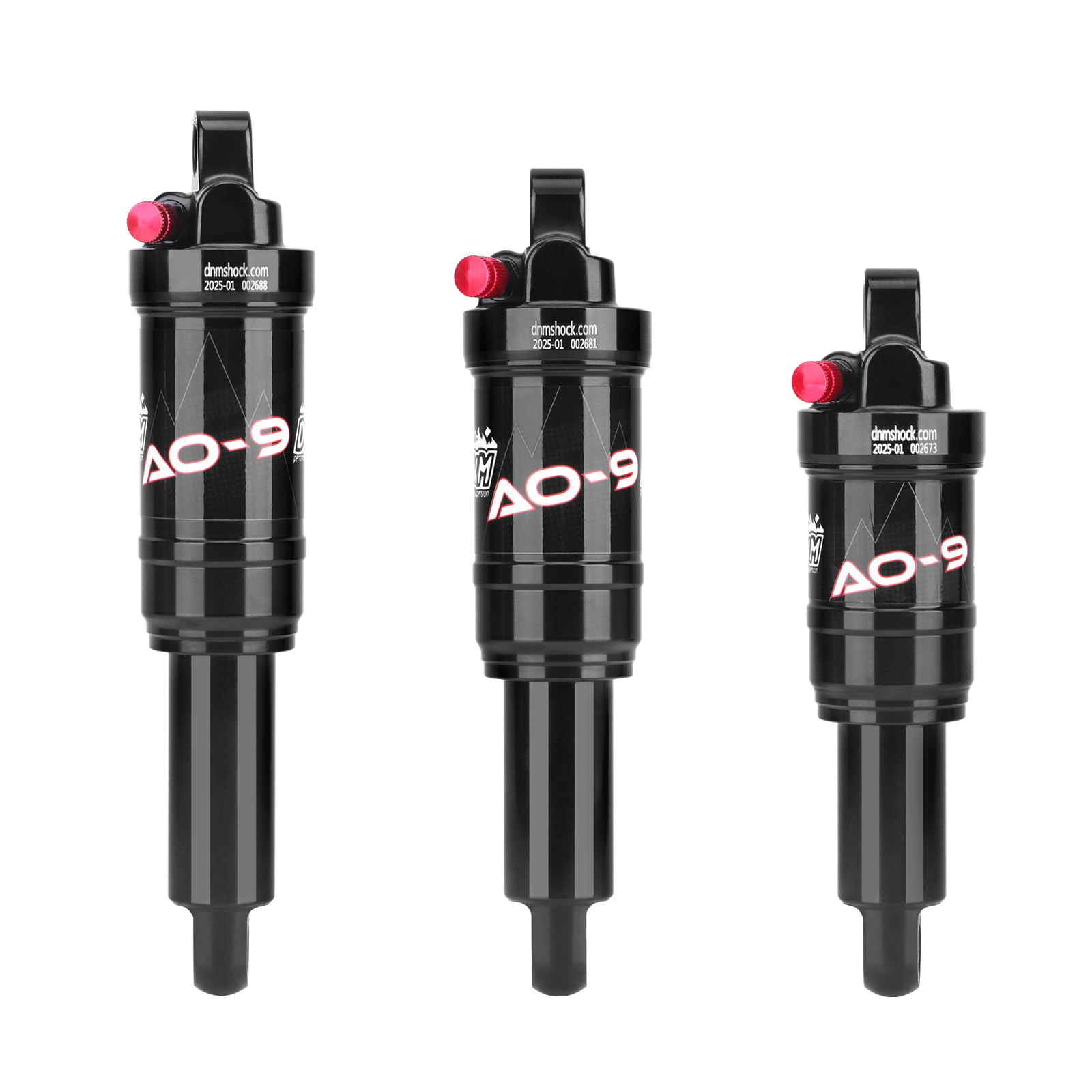 DNM AO-9 Air Suspension Shock Absorber, 65/56/41mm Travel, 150-275PSI Adjustable, Lightweight Aluminum Alloy MTB Suspension for 210/190/165mm, Waterproof & Dustproof(AO9-165 x 41mm)