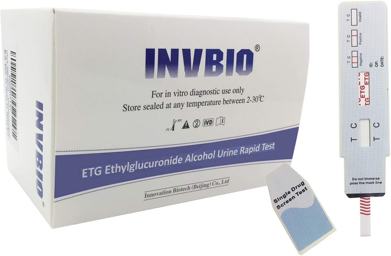 12 PackINVBIO ETG Alcohol Urine Test Strips Single Panel Dip Card Kit