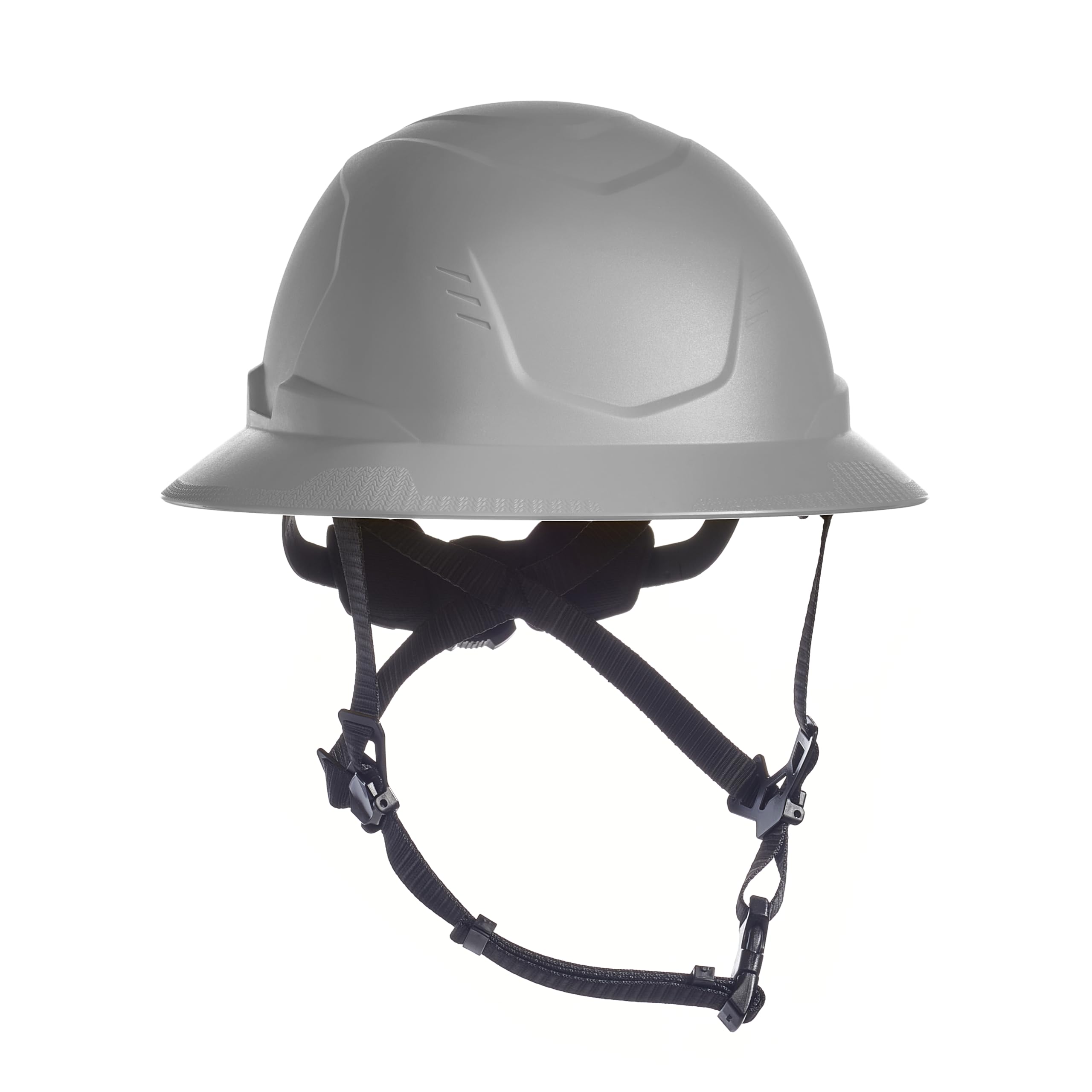 MSA 10250597 V-Gard H2 Schutzhelm mit Vollrand Typ 2 – Komfortable Ratschenfederung und integrierter Kinnriemen, unbelüftet, Standardgröße, mittelgroß, grau