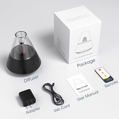 Miniatura 8 de Difusor de aceite esencial, difusor de aroma de aromaterapia de estilo moderno con luz de vela, humidificador ultrasónico de niebla fría, control