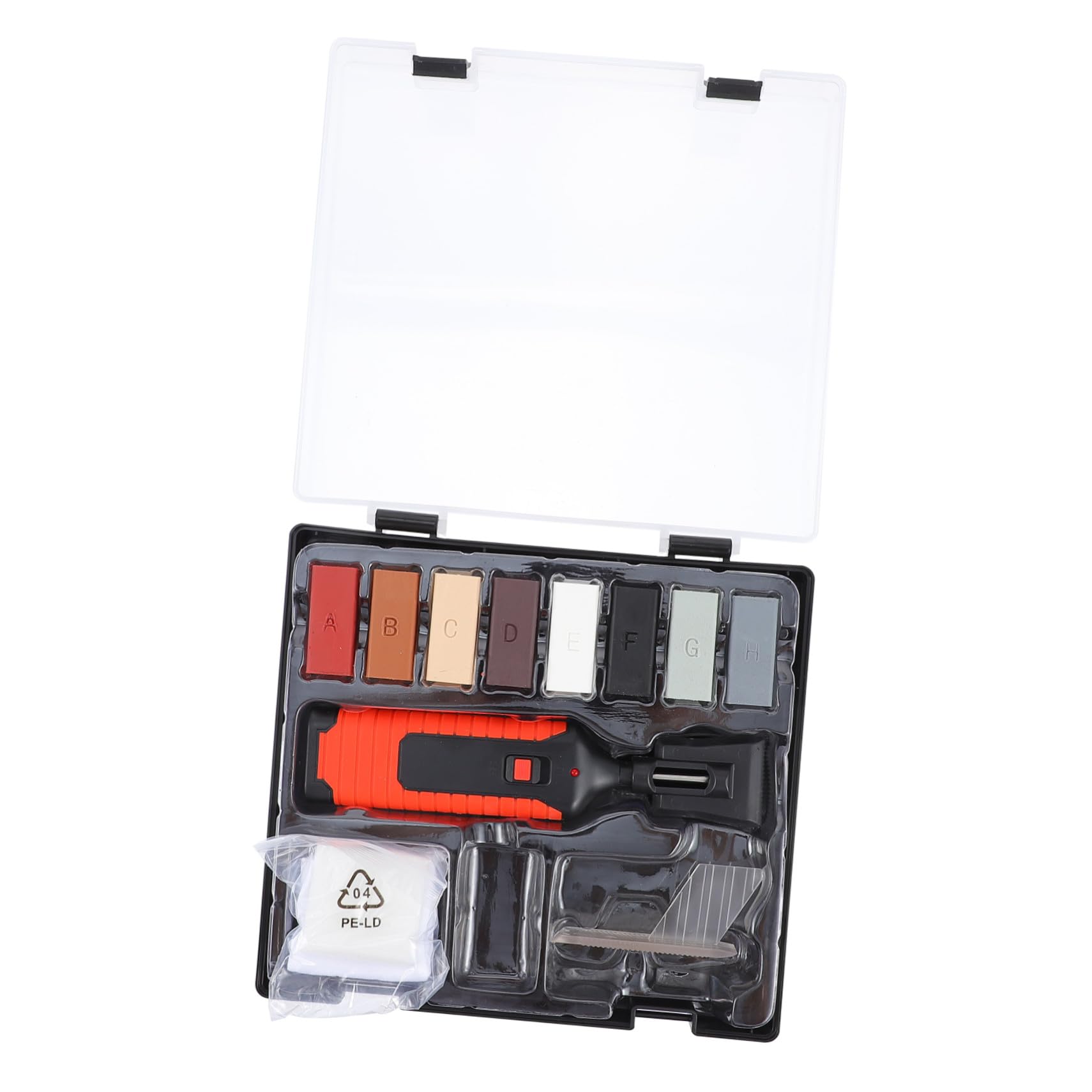 Kit de réparation de sol Kisangel contre les rayures, set complet de cire rouge plastique métal