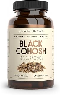Organic Black Cohosh 1000 mg 60 Servings | Menopause, Night Sweats and Sleep Support | Vegetarian, Organic, Non-GMO & Gluten Free