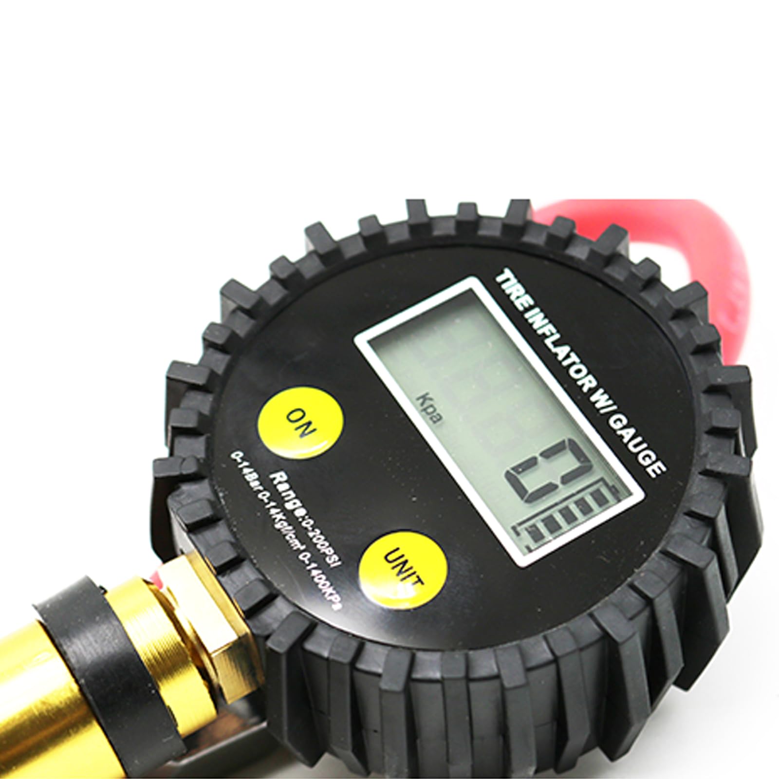 Manometro Digitale per la Pressione Dei Pneumatici 0-200PSI, Pistola ad Aria Compressa con Ugello, Misuratore di Pressione Preciso per Pneumatici Auto per Moto, Camion, Bicicletta
