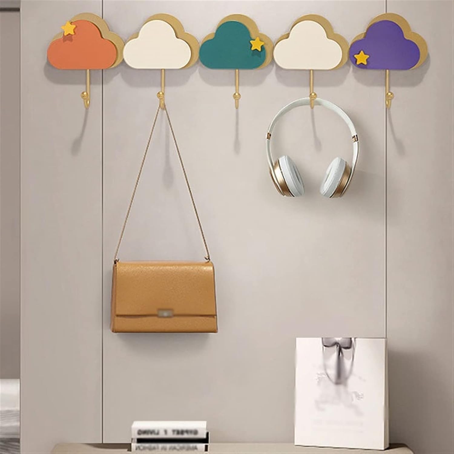 Wall Mounted Coat Rack Wall Mounted Coat Rack, Metal Coat Hook, Hook Rack Rails, for Entrance Coat Rack, Porch, Living Room, Bedroom, Kitchen Coat Rack Tree