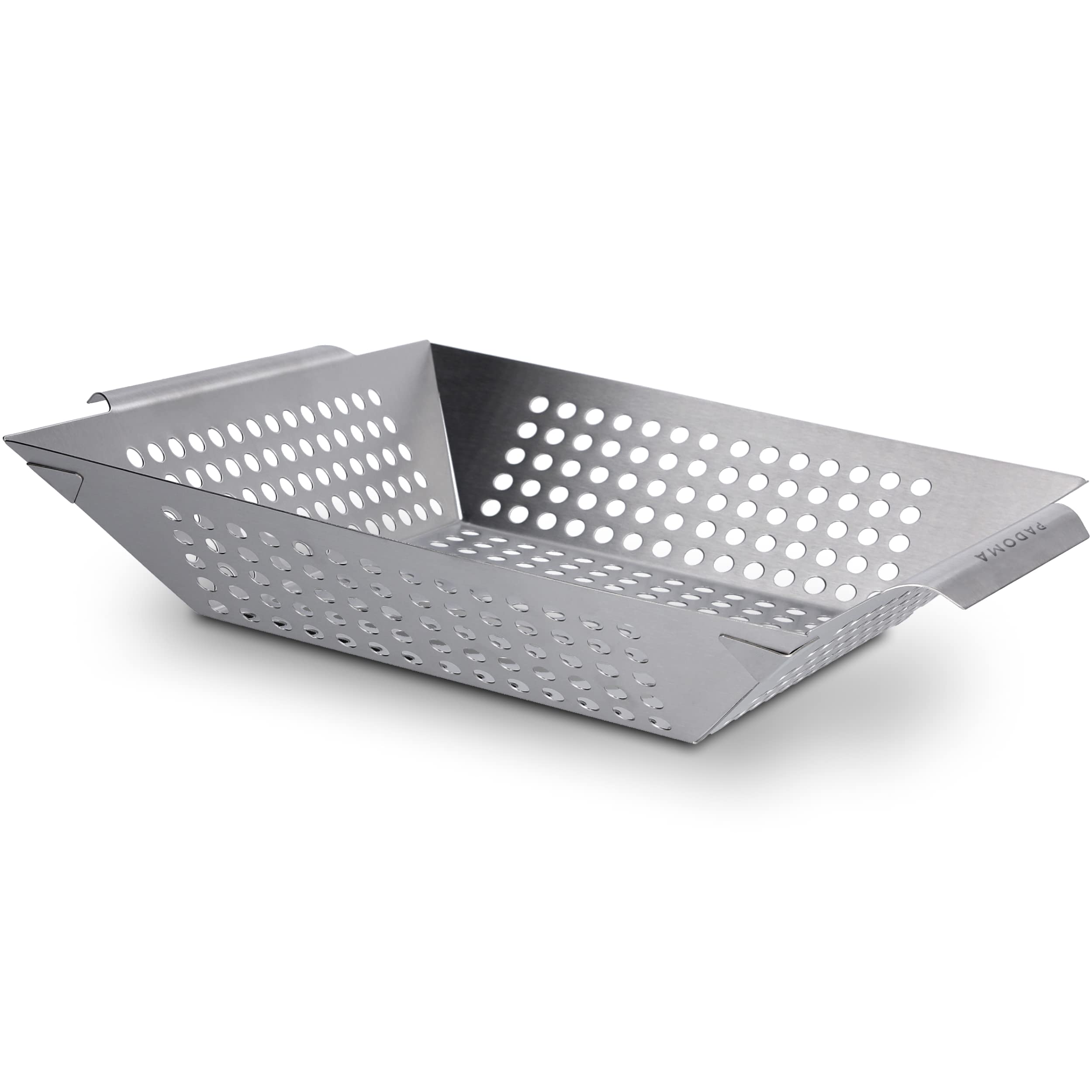 Grillkorb aus Edelstahl Grillschale 30 x 30 x 6 cm für alle Grillarten perfekt für Fleisch, Gemüse und Fisch spülmaschinengeeignet