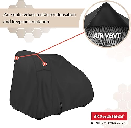 Miniatura 4 de Porch Shield Cubierta para cortacésped resistente al agua, ajuste universal para tractor de césped (hasta 54 pulgadas, negro)