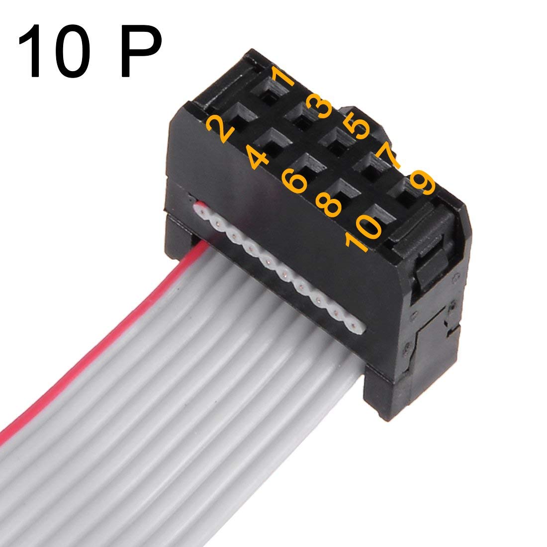 uxcellyilufa IDC 10 Pins Connector Flat Ribbon Cable Female Connector Length 21cm 2.54mm Pitch 4PCS