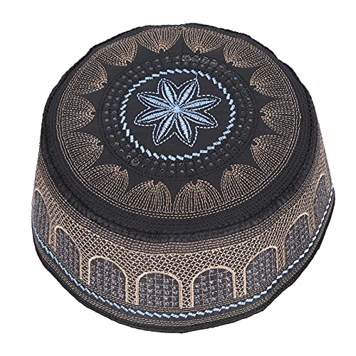Zerodis Noir, Chapeau Musulman pour Homme Broderie Tête de Mort Chapeau Arabe Omanais Turc Couvre-Chef Bonnet Ramadan Eid Cadeau Skullies & Bonnets Chapeaux & Casquettes(57)