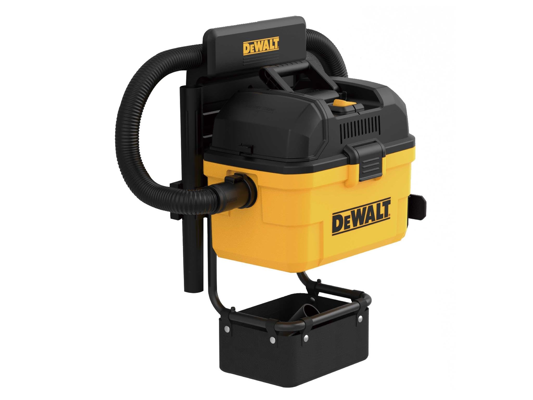 DEWALT DXV23GA Garaż Wet & Dry Vacuum ma mocny silnik generujący moc ssania 12 kPa. Idealny do codziennego czyszczenia w garażu/warsztacie i wokół niego. Duży włącznik/wyłącznik ma