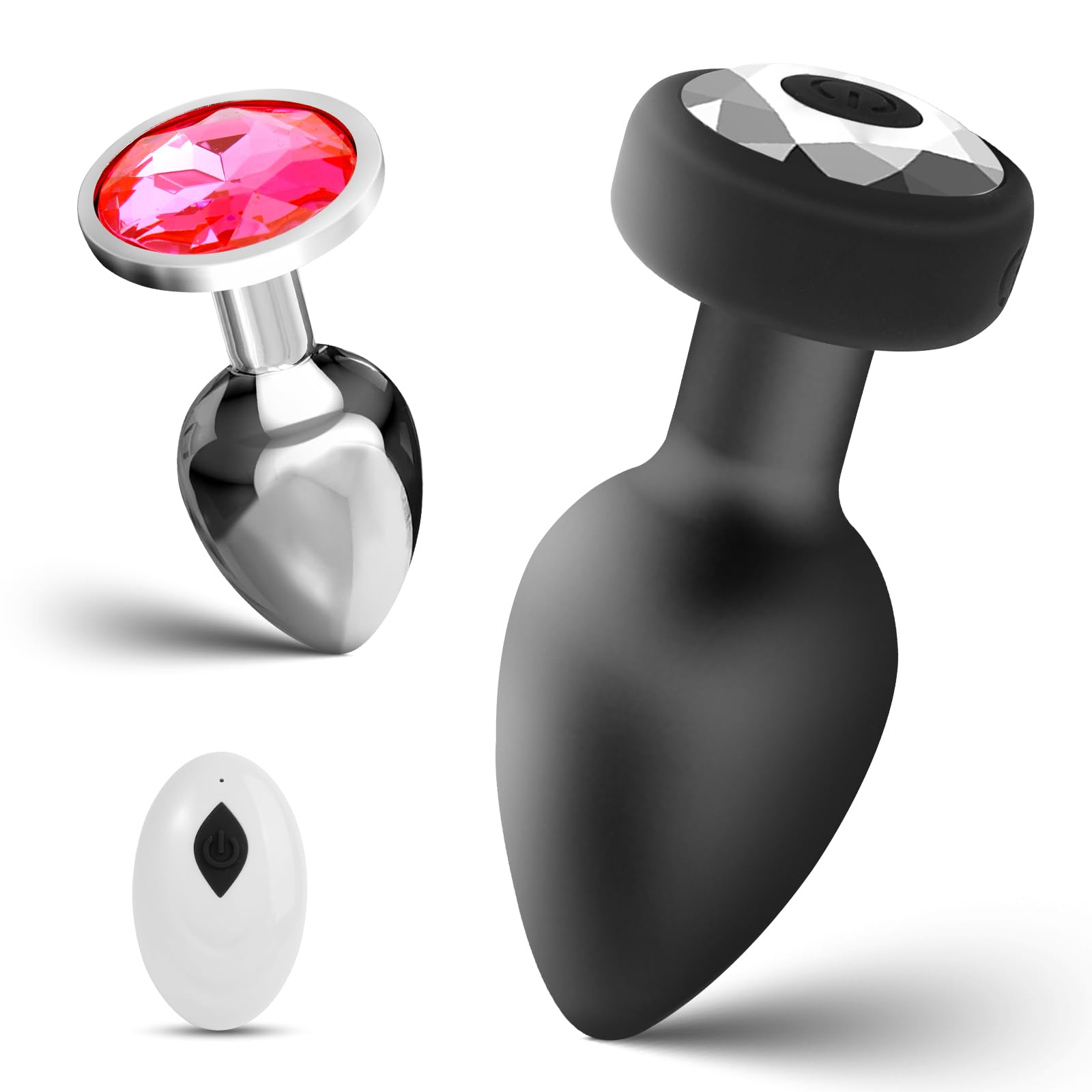 Anal Plug Adult Sex Toy with 2Pcs Butt Plug Remote Control Vibrator with 10 Vibrating Modes Male Sex