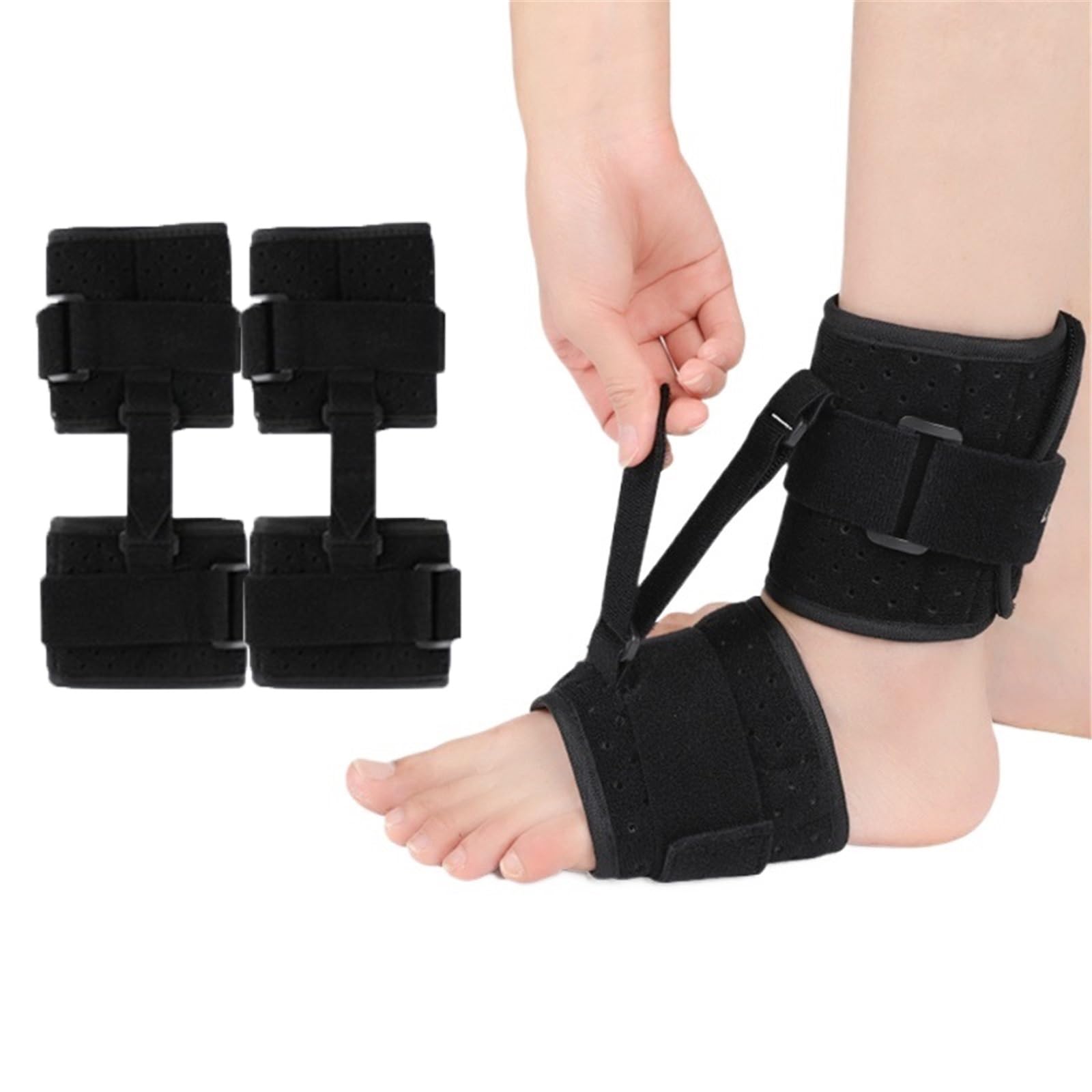 Piede Cadente Stecche Notturne per Fascite Plantare Cinghie Regolabili, Antiscivolo Brace Di Fascite Plantare per Dolore Al Tallone(B-2 pcs)