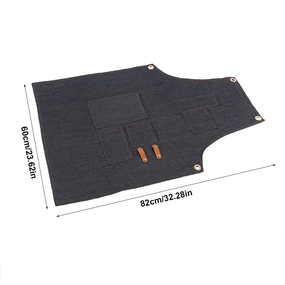 Tablier De Travail Jean Tablier De Chef Réglable Avec Sangles Croisées En Cuir Multi-poche Pour Femmes Hommes Artisans Peintre Artisanat Travailler(#C)