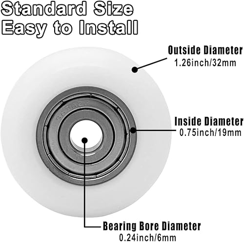 Miniatura 3 de Juego de 4 piezas de repuesto para ruedas de gimnasio totales y rodillos, apto para modelos de gimnasio 2000, 3000, algunos 3000 XL y algunos muy
