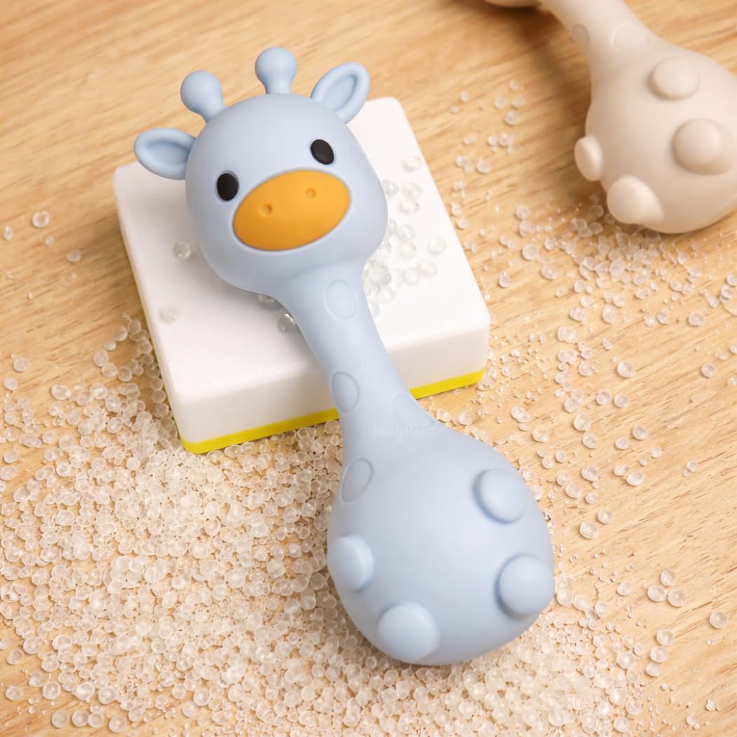 MuyPetit Jirafa Sonajero Stick, Juguete bebe 4 meses, Libre de BPA y tóxicos, Juguetes Montessori para bebes 6-12 meses, Fácil de agarrar, Juegos bebe 0-6 meses, Teether (Jirafa Rosa) — view 9