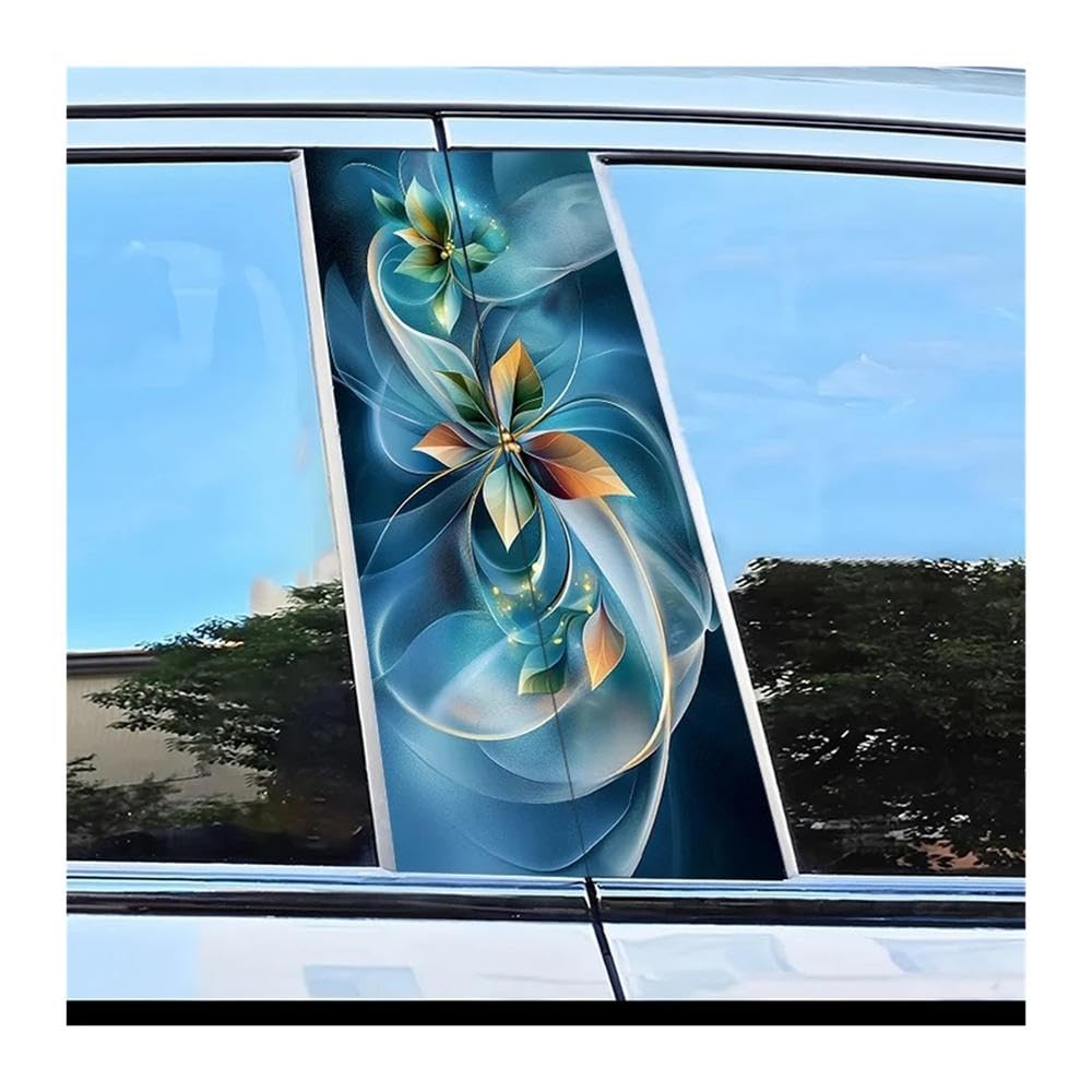 Decorative Items 2pcs Car B-Pillar Sticker Flower Scratch Protection