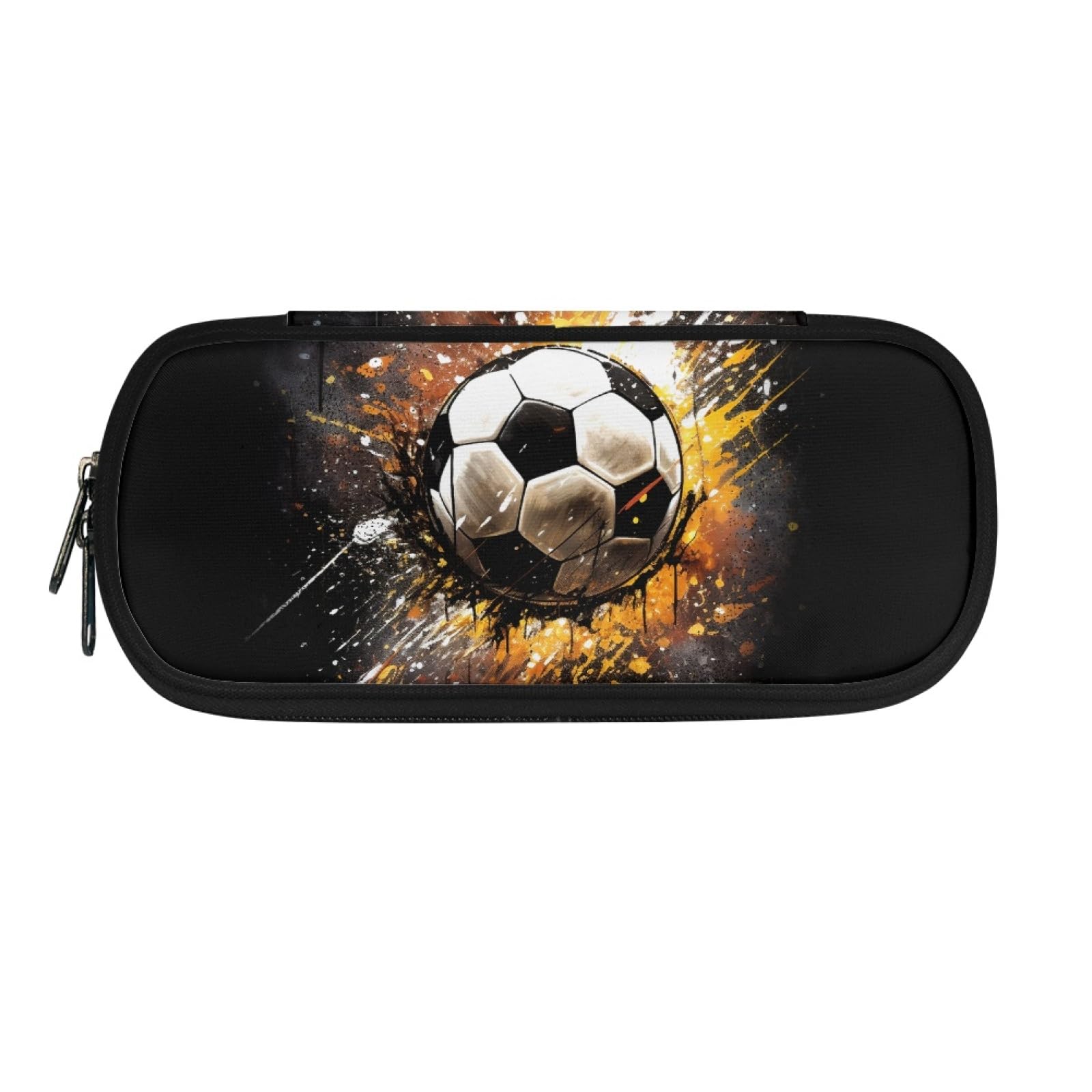 TOADDMOS Football Print Pencil Case Bag Student Office Pen Holder Organizer Stationary Bag with Zippers for Girls Boys — image 1