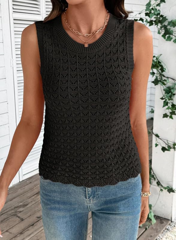 Dokotoo Sleeveless Sweater Tops for Women 2026 Crochet Tank Top Summer Clothes Beach Vacation Outfits Resort Wear - Image 4