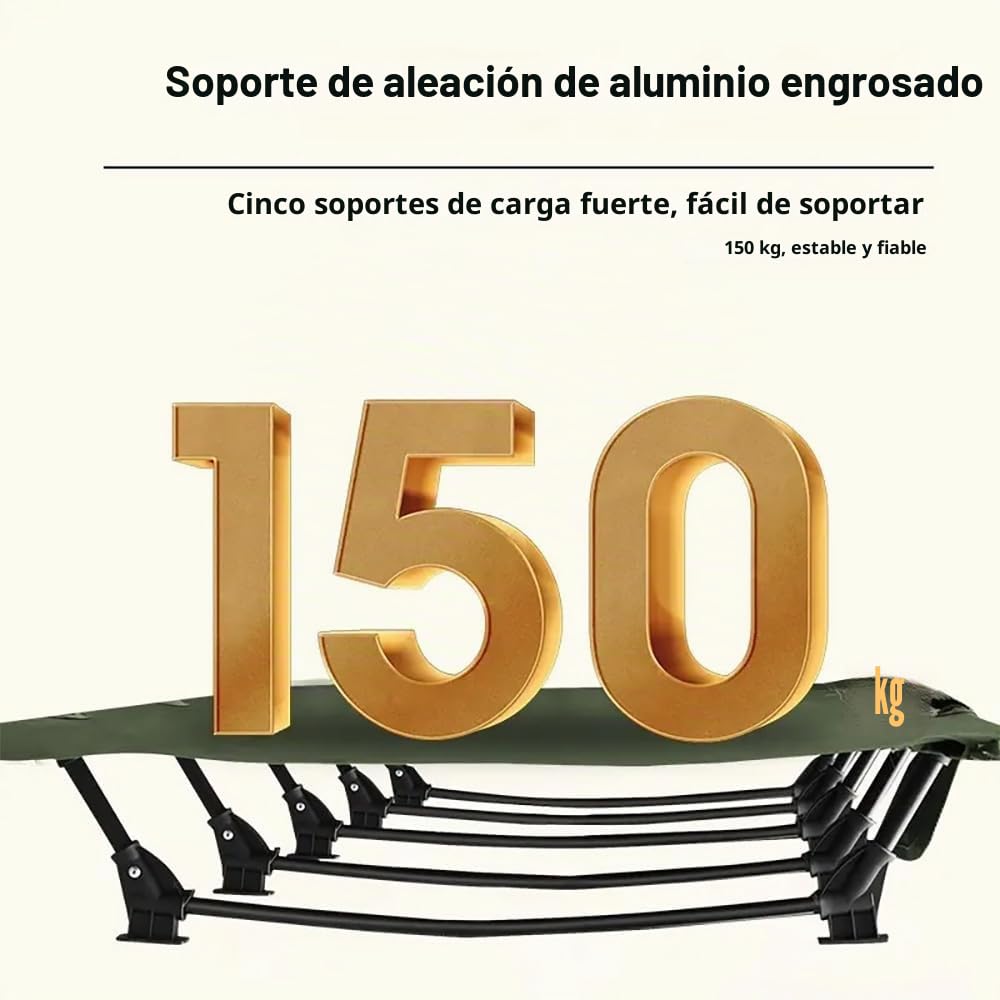 NEWFUN Cama Plegable Camping, 190 × 65 × 16 CM, Capacidad de Carga de hasta 150 kg, Apta para Viajes al Aire Libre, Acampadas, Senderismo, Montañismo y Excursiones Ligeras con Mochila