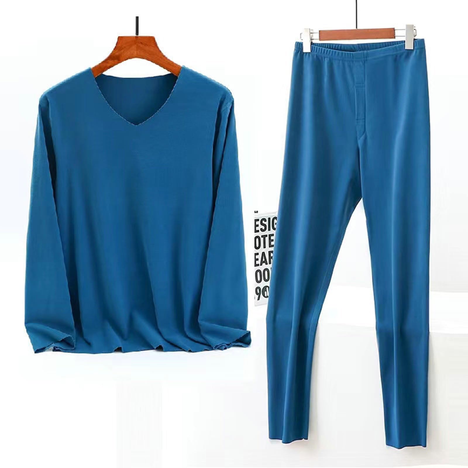 Set di Biancheria Intima Termica da Uomo, Set Termico riscaldato Morbido, Top Invernale Caldo Strato di Base e Lungo Johns
