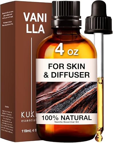 Kukka Aceite esencial de vainilla para difusor, aceite esencial de oleorresina de vainilla 100% natural, aceite esencial de vainilla para la piel,