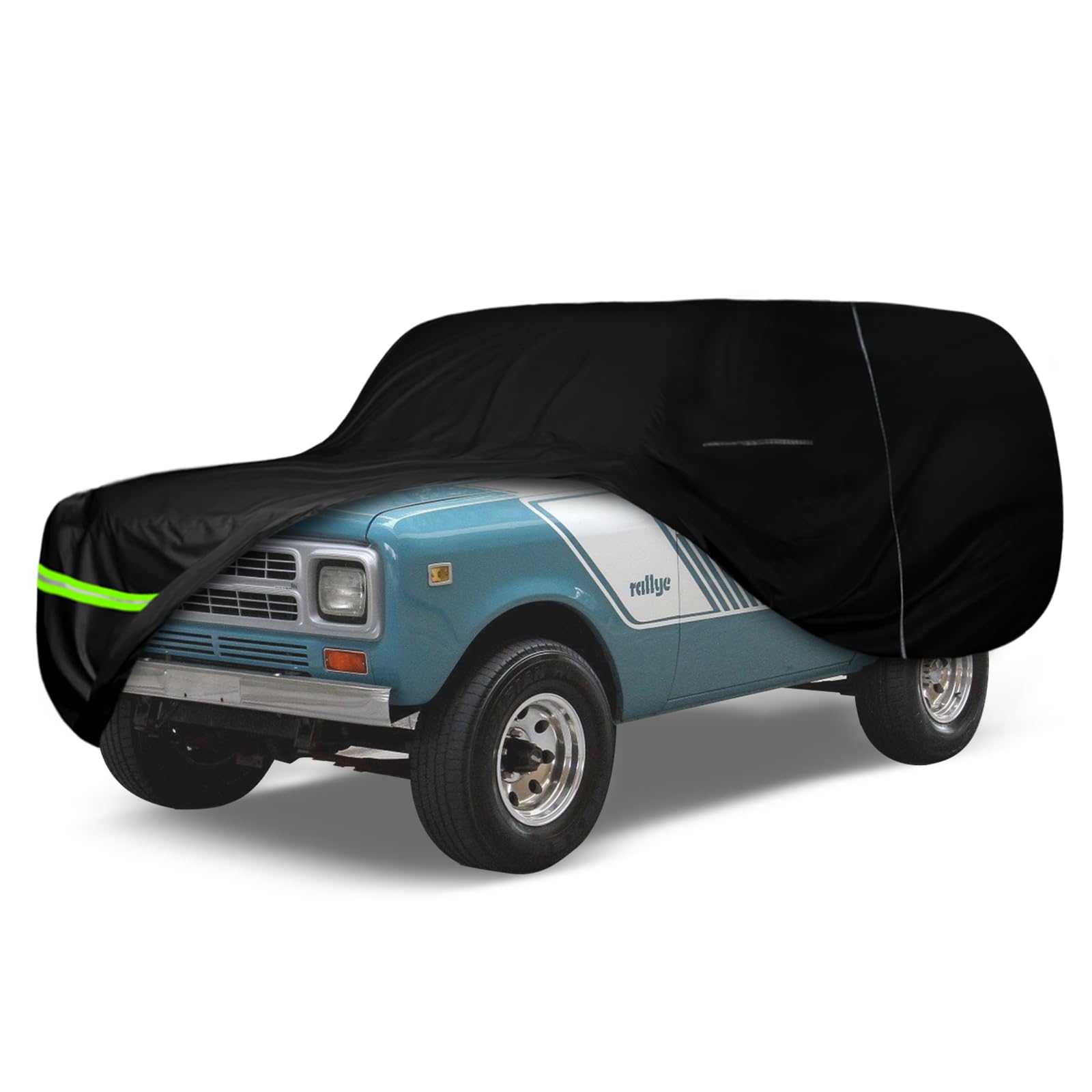 Waterproof Car Cover Replace for 1971-1980 International Harvester Scout II 210T All Weather Classic Car Covers with Zipper Door for Snow Rain Dust Protection