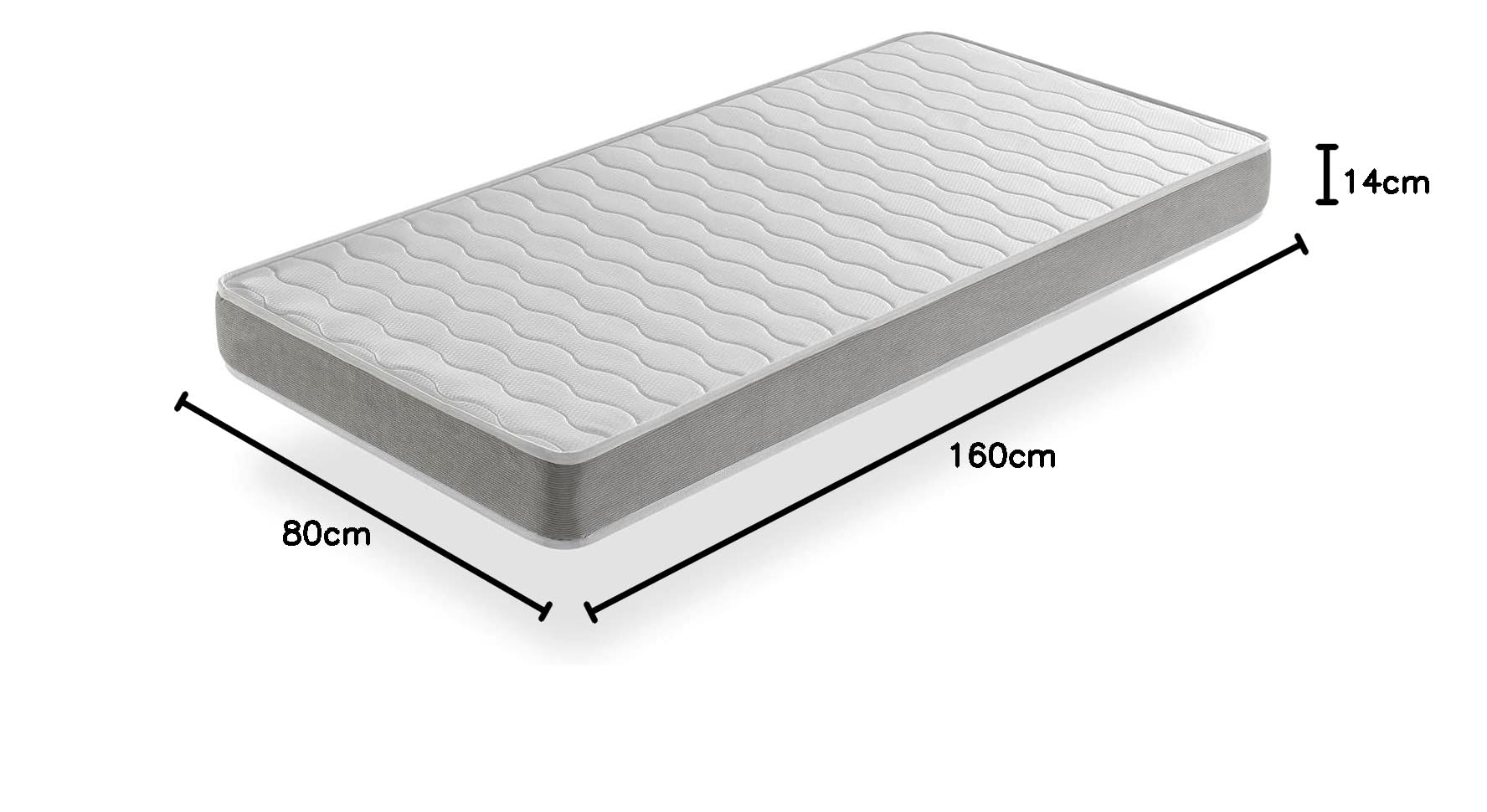 SHAULA Matelas 80x160 Apolo 14 cm Lit Enfant Ergonomique Respirant