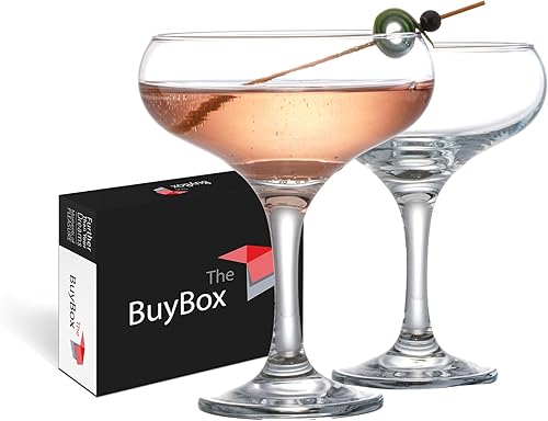 Vista 15 de Juego de 6 copas de cóctel de champán, elegantes copas de cóctel Coupe, copas de Martini, cristalería de tallo largo (6 unidades (9 onzas/9.1 fl oz))