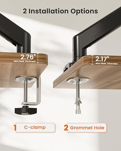 Miniatura 7 de ErGear Brazo de monitor único para pantallas de 13 a 34 pulgadas, soporte de monitor de resorte de gas ajustable con capacidad para hasta 22 libras,