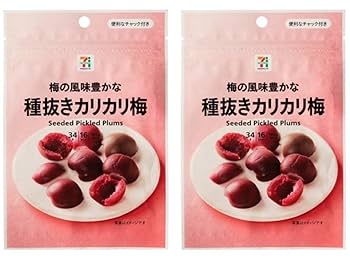 Amazon | セブンイレブン 梅の風味豊かな 種抜きカリカリ梅 2袋
