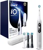 Oral B iO Series 6 –Escova de Dente Elétrica Recarregável Sensor de Pressão, Cabo Ergonômico+Estojo, Cinza 100-240V