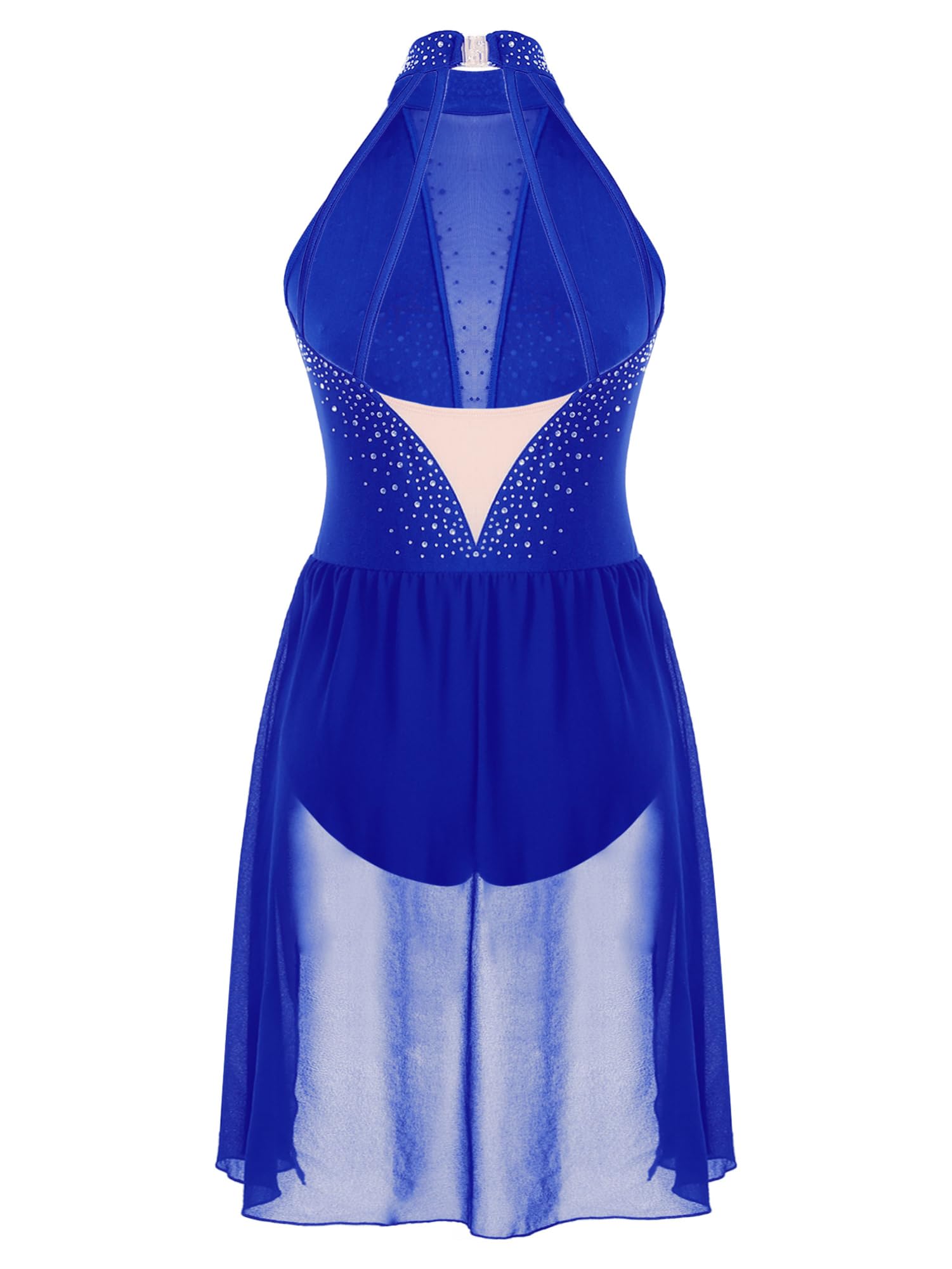 IEFIEL Vestido de Gimnasia Rítmica para Mujer sin Manga Vestido de Danza Contemporánea y Lírico Maillot de Patinaje Artístico Competición XS-XXL