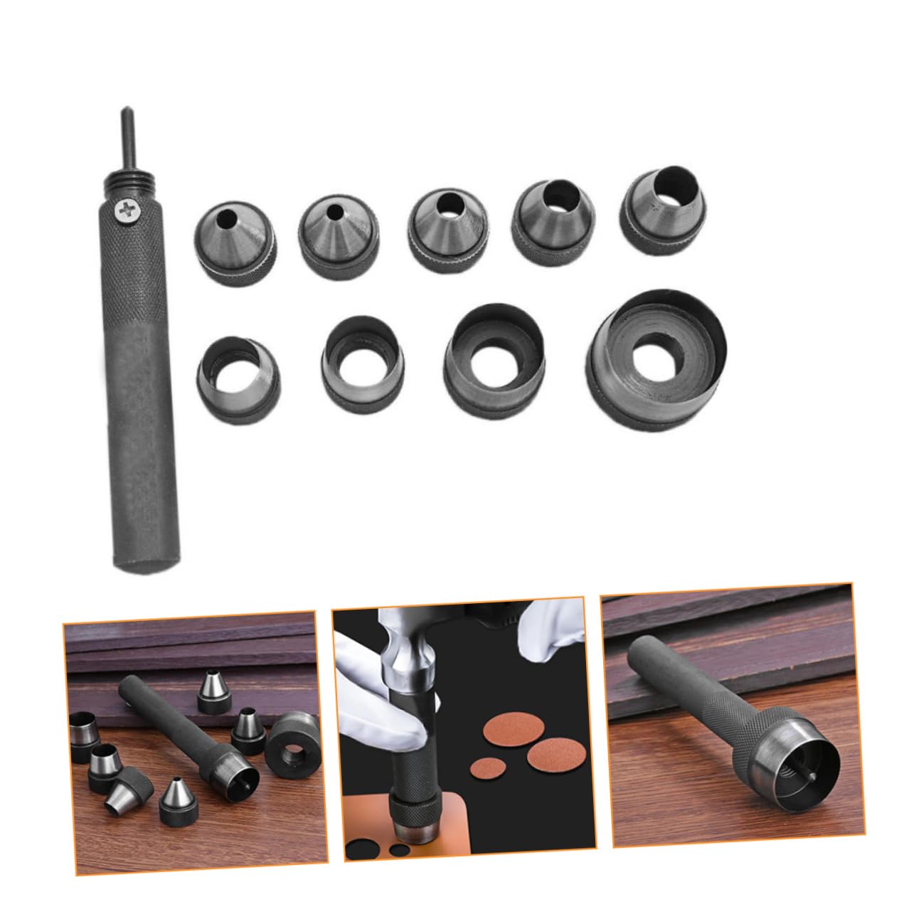 Uonlytech 1ensemble Set De Outils De Maroquinerie avec Perforateur Creux Poinçon pour Cuir Toile Ceinture Et