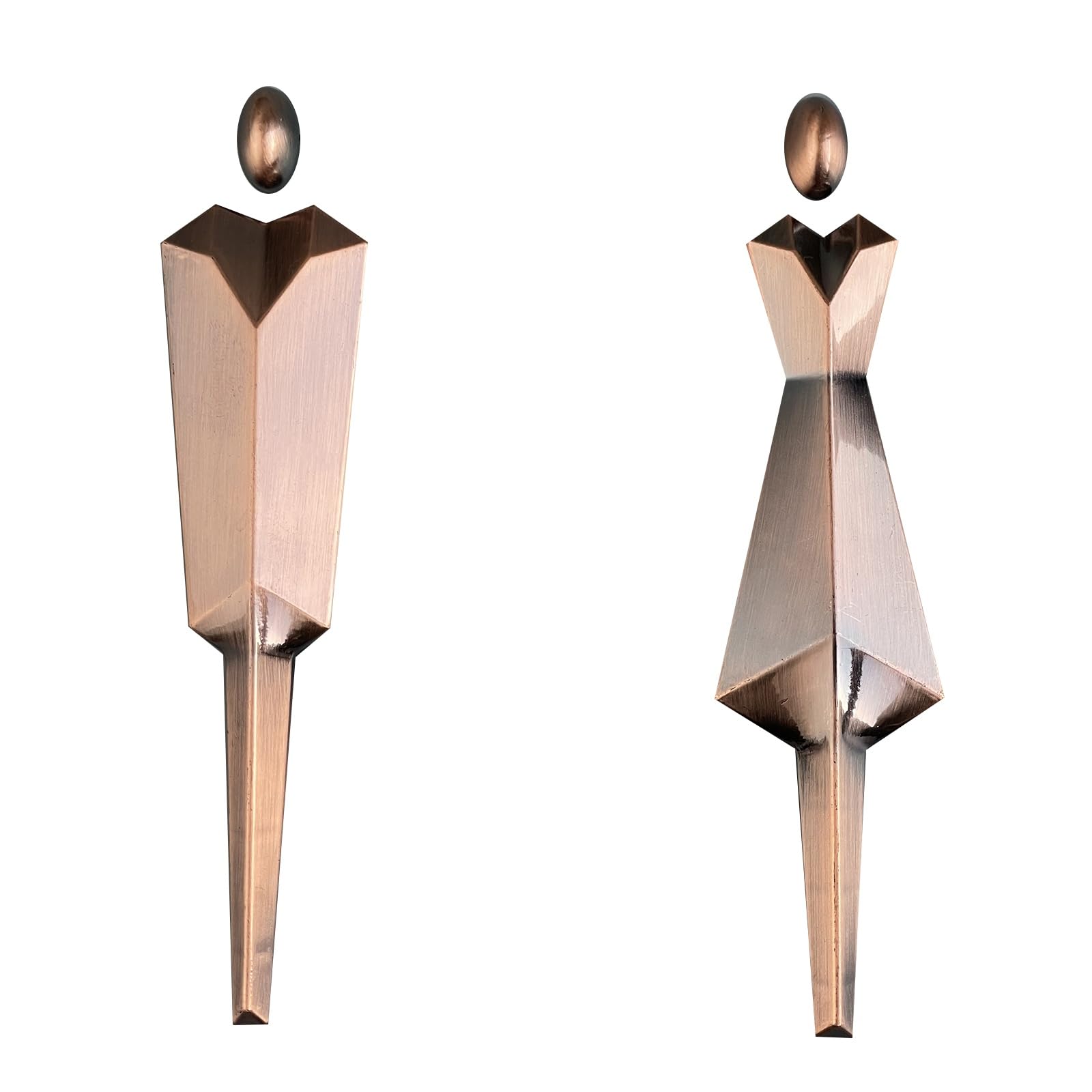 HopeWan Restroom Man & Woman Decor Sign, Bathroom Door Sticker for Business Buildings Hotels Decor Project, Self Stick 3D Plastic Style, Suit for