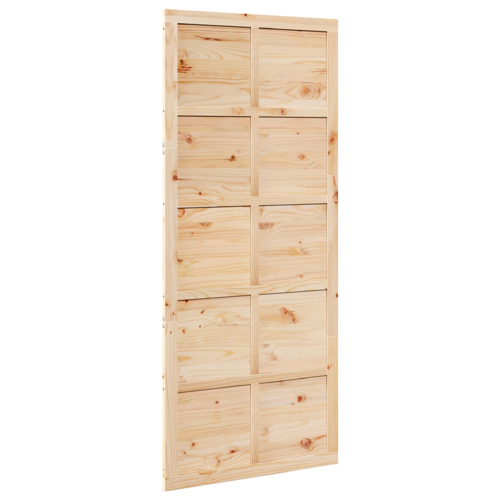 vidaXL Porte de grange Naturel 90 x 2,5 x 208 cm Bois de pin massif, Porte de grange en bois rustique, coulissante pour salon, séparation d'espace, décoration intérieure