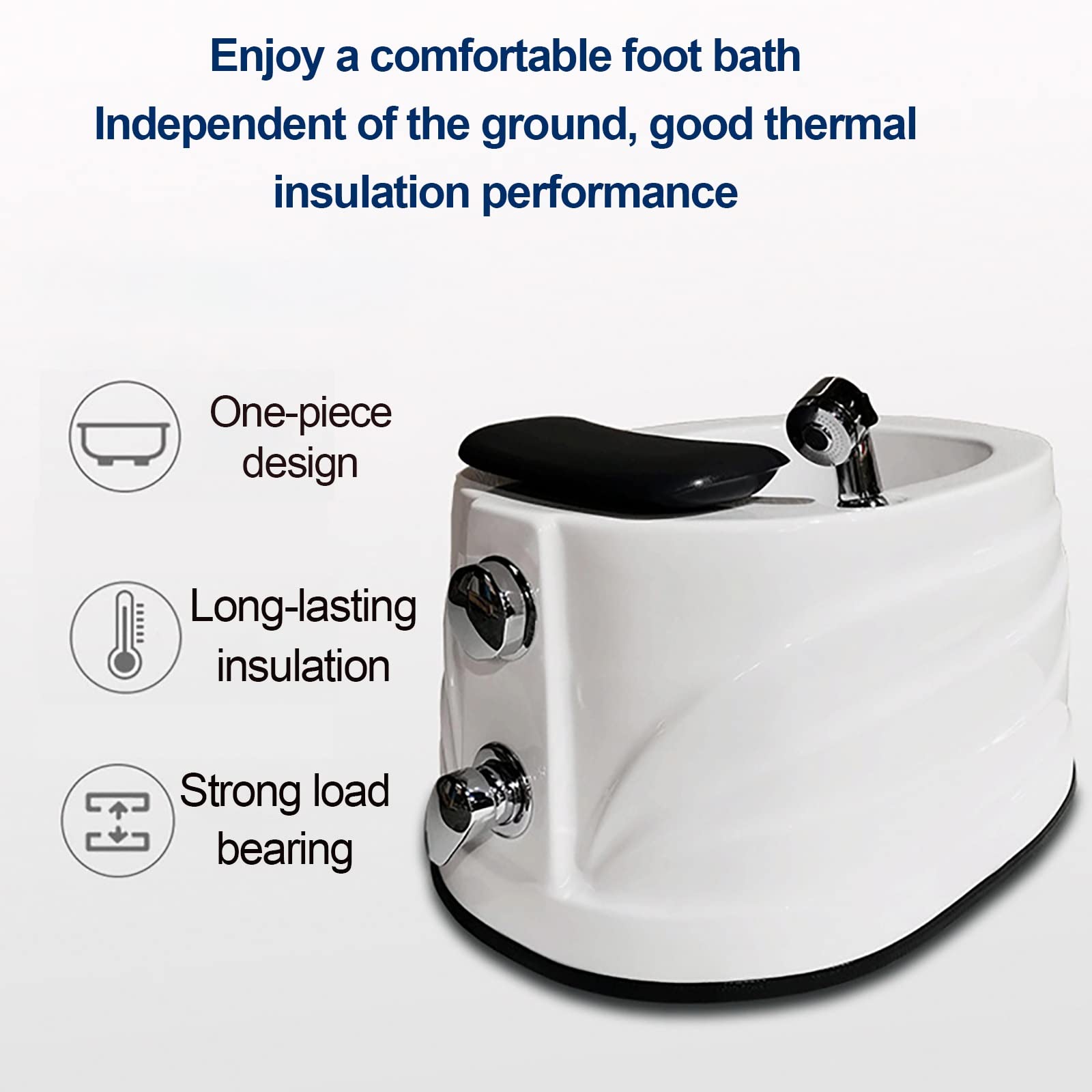 WYOERN Massage Foot Bath Pedicure Bowl Feet Soaking Tub Pedicure Kit Foot Spa with Pedicure Foot Rest Acrylic Foot Bath Foot Basin Foot Chair Spa Massage Foot Bath Barrel (Size : Bath+Pedicure)