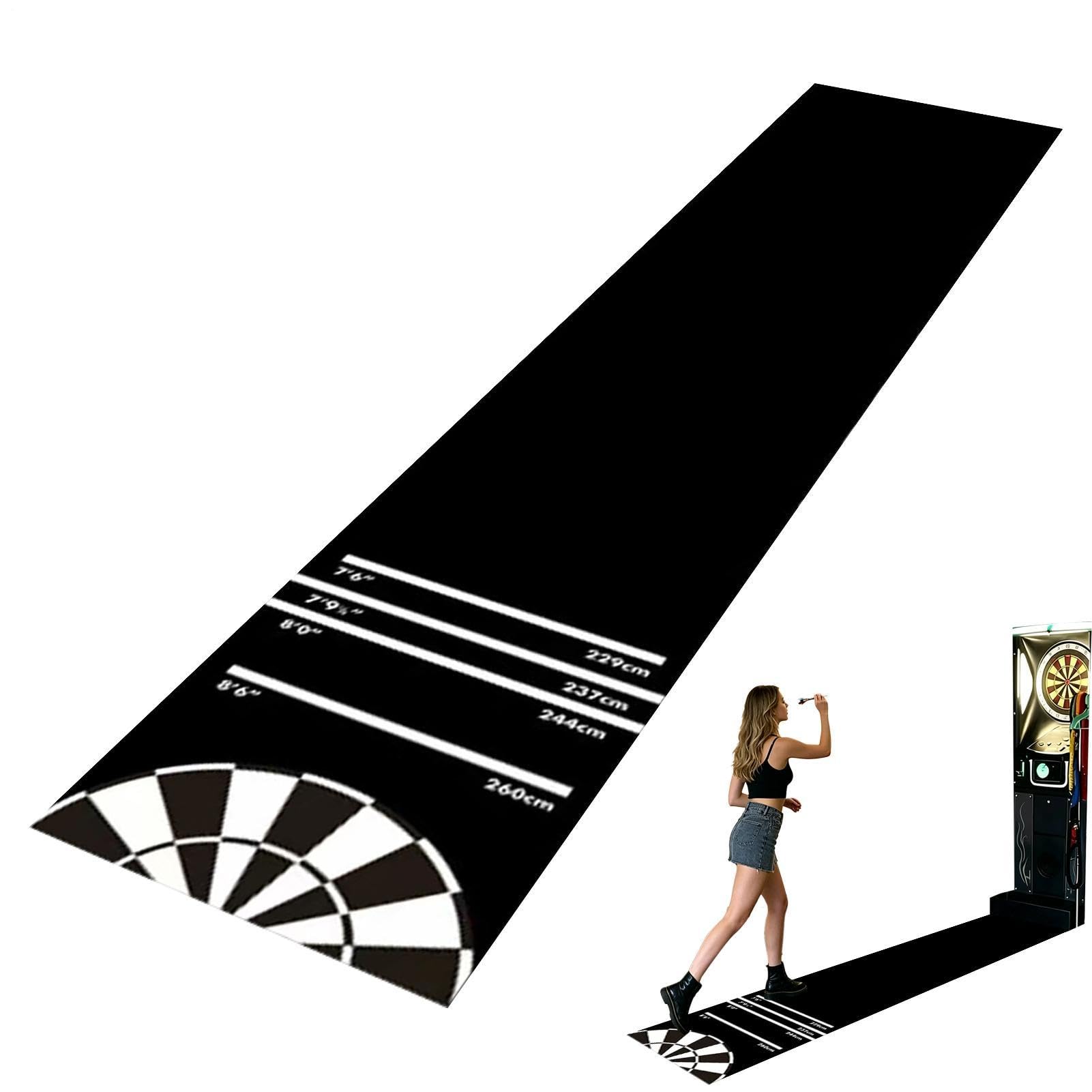 Générique Dart Board Mat for Floor | 300x34cm Heavy Duty Non-Slip Rubber F́loor Protection Ḿat -f́Or Steel & Soft Tip Darts | F̀Or Home Recreation Room Party Entertainment Gatherings Outdoor Game