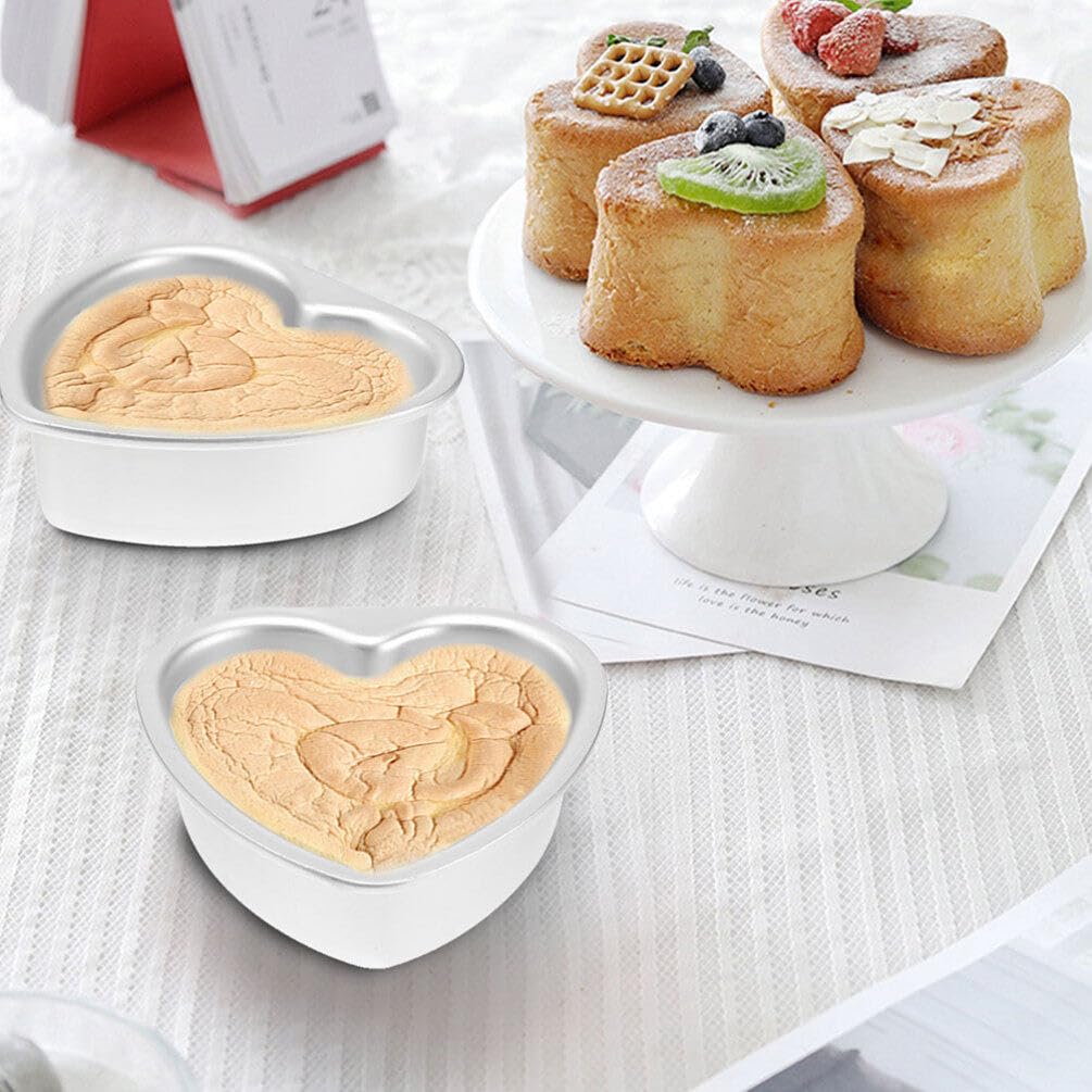 Alipis Moule à Gâteau Réutilisable Facile à Nettoyer Forme Cœur en Alliage D'aluminium 2 Pièces pour Pâtisserie et Débutants