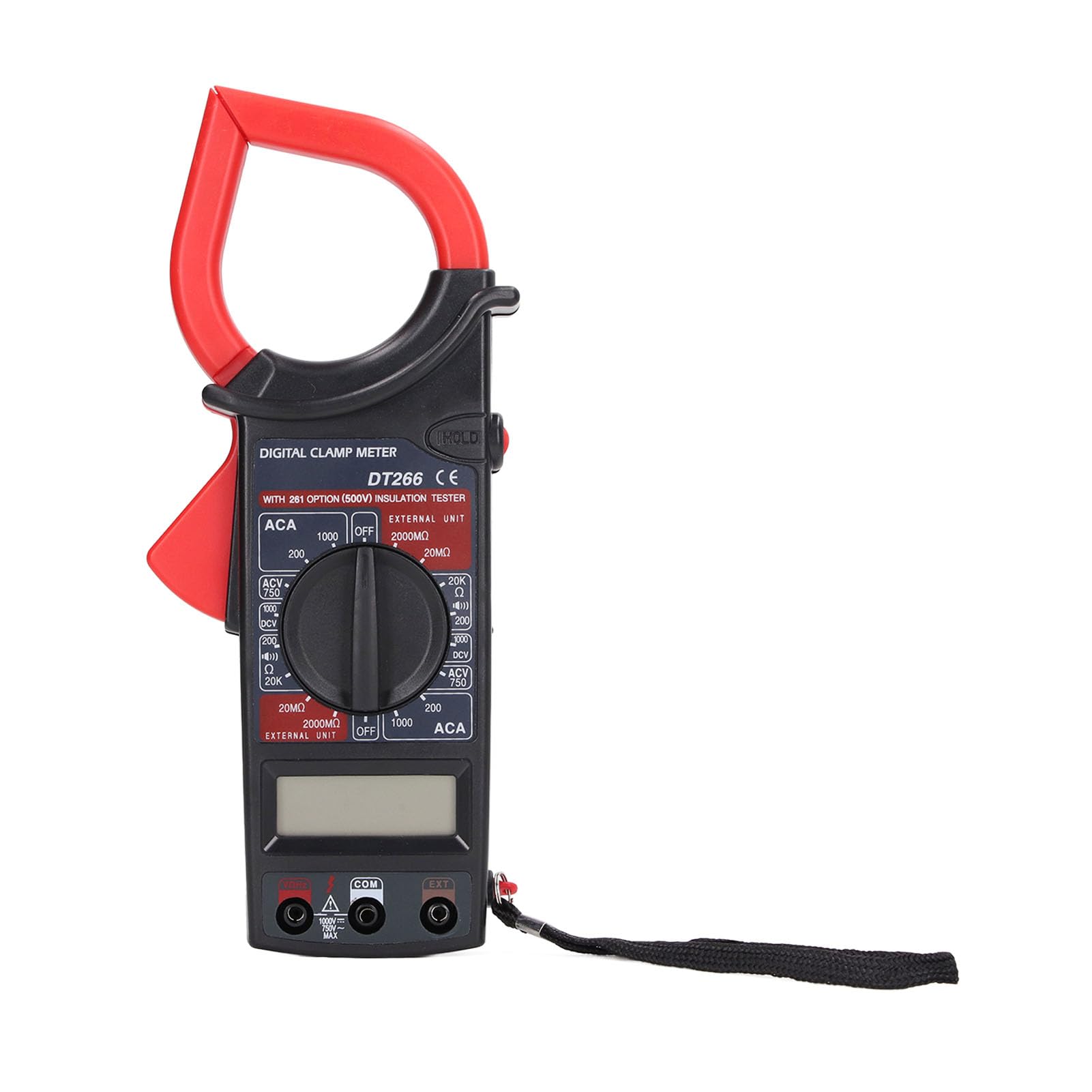 Clamp Meter Multimeter, AC DC Voltmeter Smart Current Tester 9V Battery powered Digital Clamp Meter DT266, NCV testing, Wide Range, Compact Size for Electrical Testing