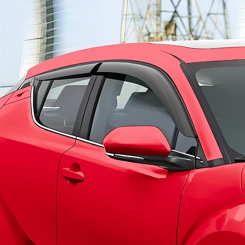 Miniatura 2 de Voron Glass Protectores de lluvia con cinta adhesiva para Kia Soul 2014-2019, deflectores de ventana, viseras de ventana de ventilación, 4 piezas -