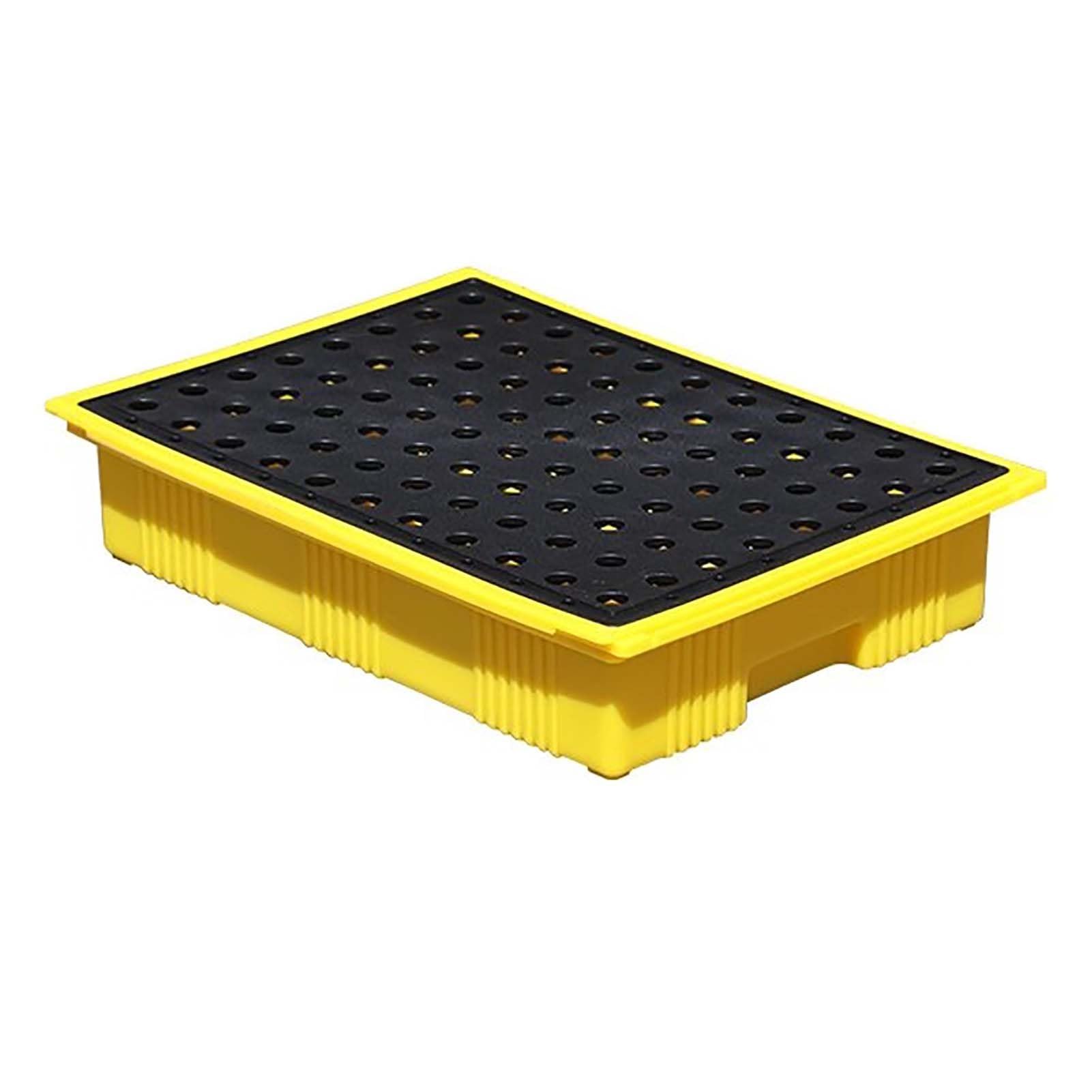 Generico Piattaforma Anti-Goccia impilabile, Vassoio modulare in polietilene 72x72x16 cm con griglia Piatta, Ideale per soluzioni di contenimento e stoccaggio di fuoriuscite in fabbriche e Magazzini.