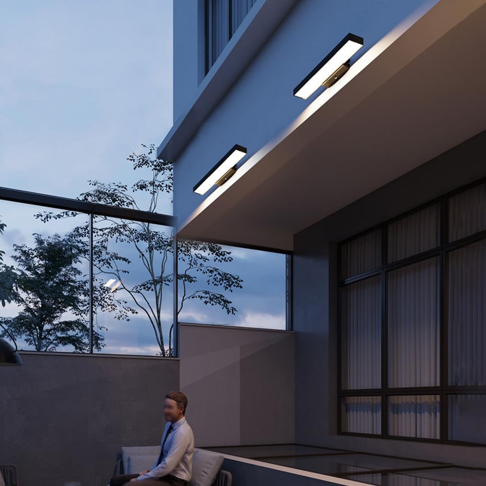 Aplique de pared con sensor Aplique de pared para exteriores Lámpara de porche exterior Accesorio de iluminación para puerta delantera Luces LED negras para montaje en pared Lámparas exteriore