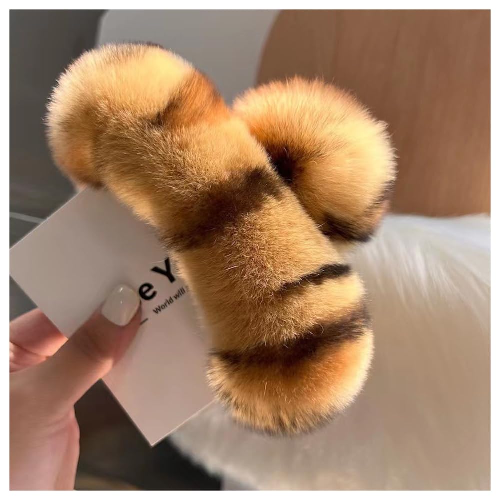 Fermagli per capelli in peluche, grandi fermagli per capelli, morbidi, extra grandi, per donne, ragazze, capelli lunghi e spessi, fai da te, leopardo giallo, grandi 20 pezzi