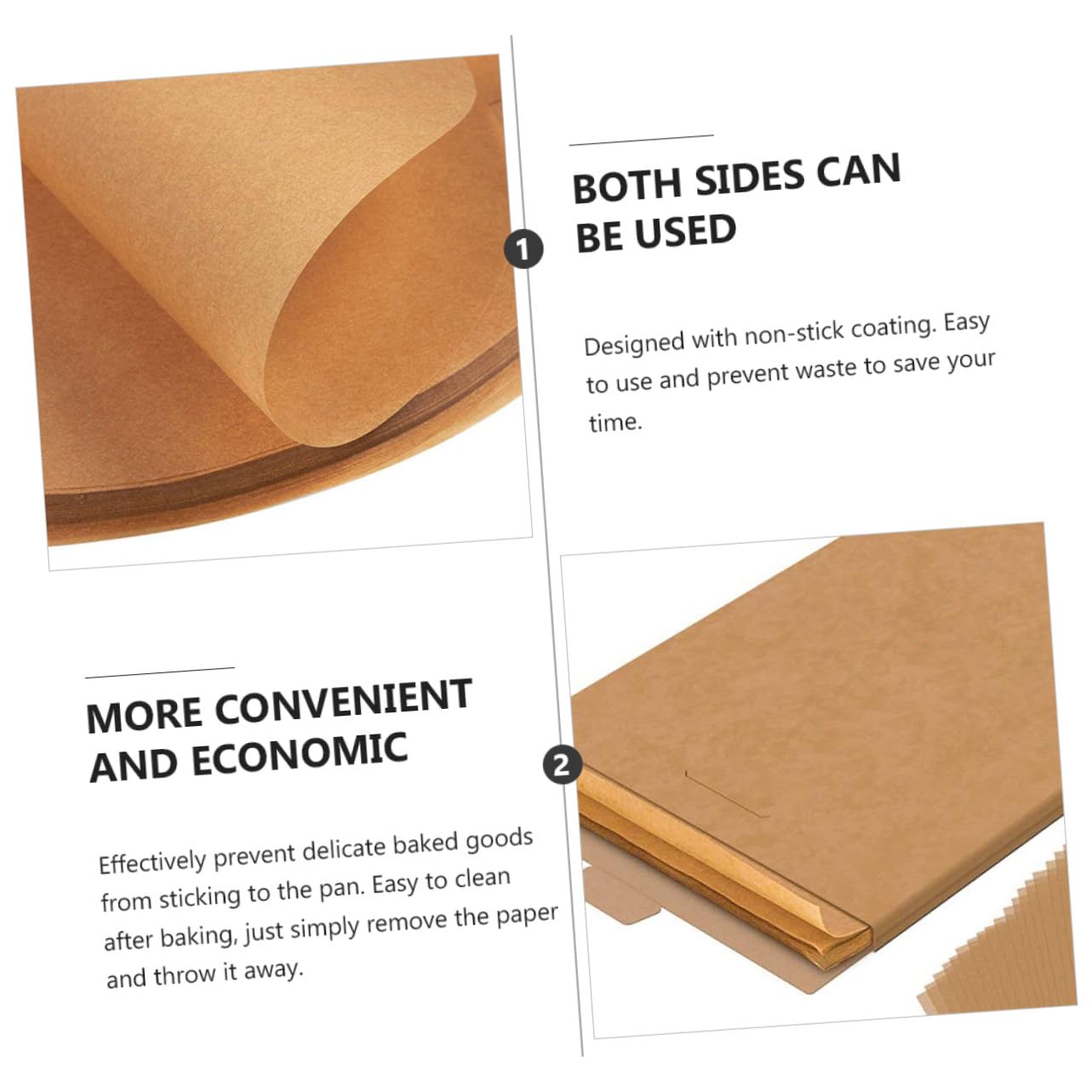 ARTIBETTER 200 piezas Papel para Hornear Unidades Papel de Horno Antiadherente para Freidora y Barbacoa Absorbente de Aceite Resistente Altas Temperaturas para Repostería y Cocina
