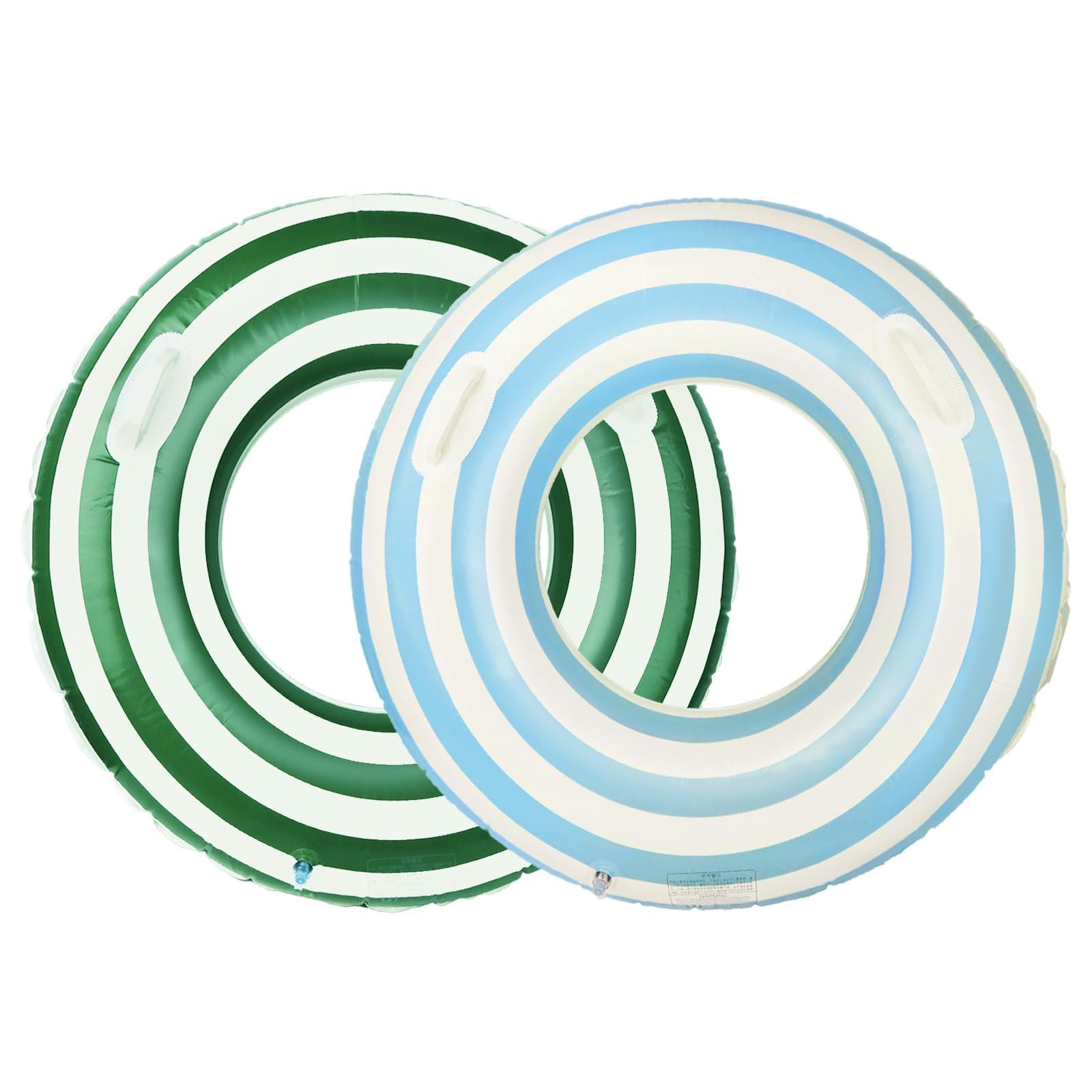 Inflatable Swimming Ring Adults- 2 Pcs Stripe Inflatable Swim with Handle