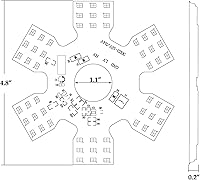 Vista 4 de Partsam 2 piezas ultrafinas estilo hexagonal de doble función interior 54 diodos LED de aire luz de aire de 4.8 pulgadas, lámpara decorativa