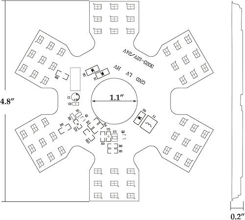 Miniatura 4 de Partsam 2 piezas ultrafinas estilo hexagonal de doble función interior 54 diodos LED de aire luz de aire de 4.8 pulgadas, lámpara decorativa de