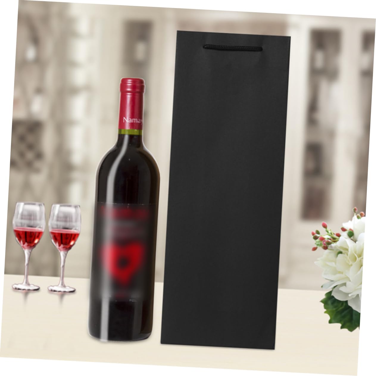 12piezas Bolsas De Premium Reutilizables De Unidades para Botellas De Elegantes y Resistentes para Bodas y Celebraciones Color Negro