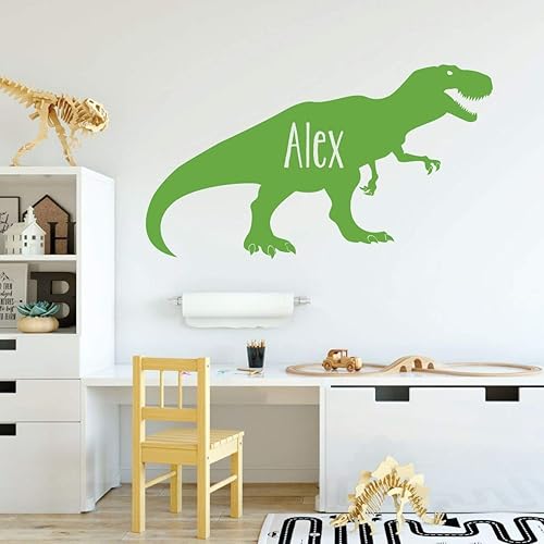 Miniatura 3 de Personalized Tyrannosaurus Rex Dinosaur | Custom Name Vinyl Wall Decal for Boy or Girl Bedroom or Playroom, School Classroom, or Children's Playroom