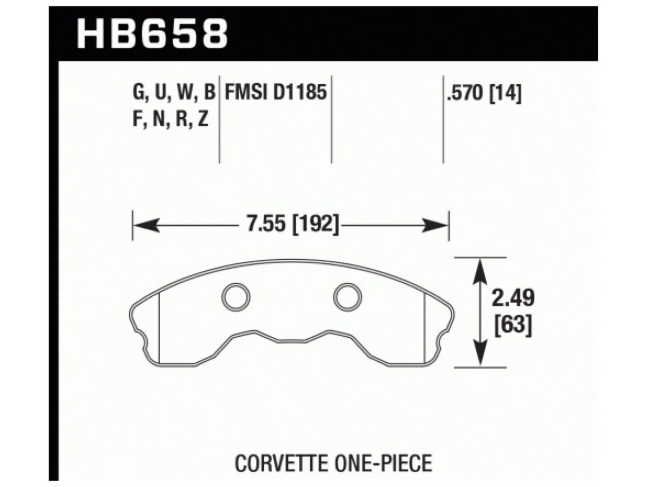 Hawk Performance HB658G.570 DTC-60 Motorsport Brake Pads